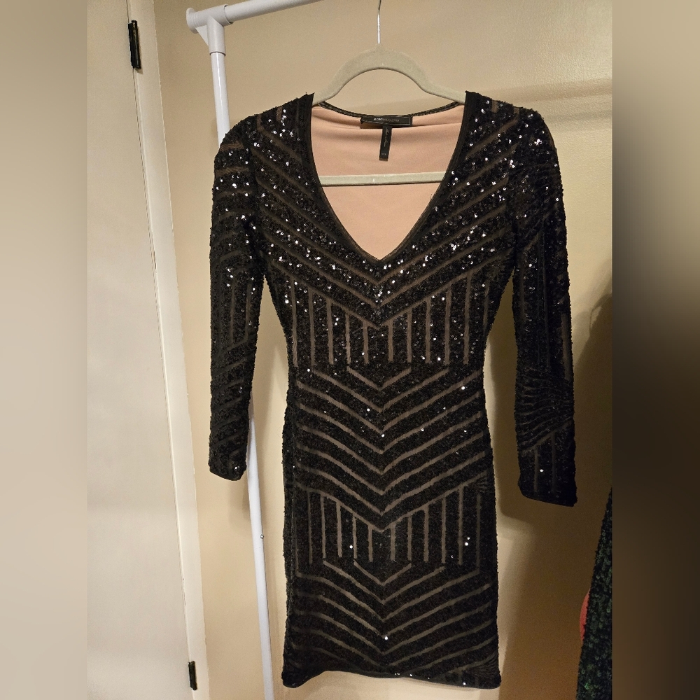 BCBG Bodycon sequined dress size xxs